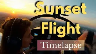 Peaceful Sunset Cockpit POV ✈️ Full Flight Timelapse