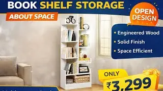 ABOUT SPACE Open Book Shelf Review | Stylish & Space Saving Wooden Storage Rack | Amazon Find