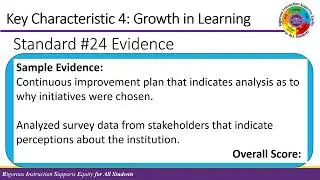 Cognia Performance Standards Artifacts and Evidence Key Characteristic 4