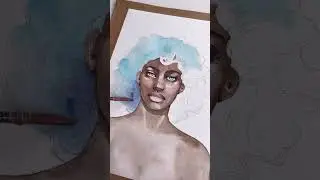 Ocean blue hair #watercolor #watercolorpainting #painting #art #watercolorarts #artist #artwork
