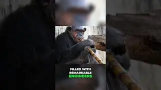 Nature's Engineers: Chimpanzees and Ingenious Tool Use #shorts