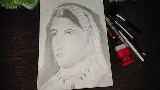 Rani Jind Kaur Sketching Journey ✍️ | From Outline to Final Art | Queen of Punjab