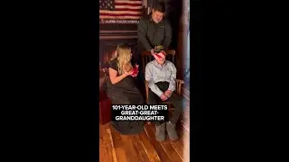 101-year-old veteran cries as he meets great-great-granddaughter