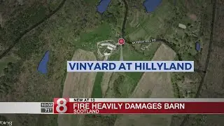 Firefighters battle barn fire at vineyard in Scotland