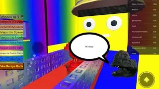 Db movie: dinosaur puppet plays Roblox make a cake and feed the giant noob!