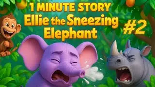 Ellie the Sneezing Elephant 🐘 | Funny Jungle Story for Kids | 1 Minute Story | Kabadimelon#kidsstory
