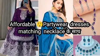 Beautiful partywear ready to wear dresses with necklace from messsho@messhoapp