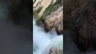 Brink of the Lower Falls in Yellowstone National Park