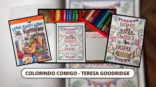 COLORINDO COM L&Aacute;PIS DE COR FABER CASTELL - COLORING BOOK CREATIVE HAVEN HOME SWEET HOME