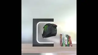 Magnetic levitating helmet display