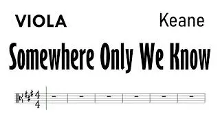 Somewhere Only We Know Viola Sheet Music Backing Track Partitura Keane