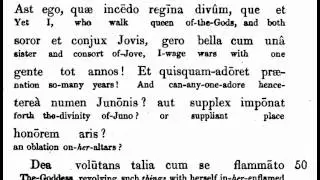 Vergil - Virgil - Aeneid - 1  - lines 1 - 85 read in ordo with English interlinear