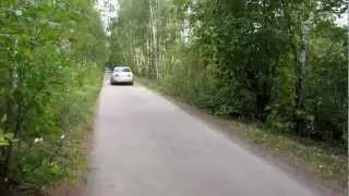 Skoda Superb II (Шкода Суперб 2), раздвоенный выхлоп MG-Race (старт с места)