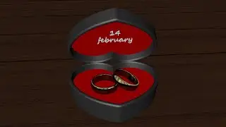 Happy Valentine's Day Heart Animation With Rings - 3D Render Animation