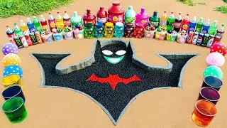 Howtomake Batman Logo Sand Pit Explosion with Orbeez, Coca Cola and Pepsi