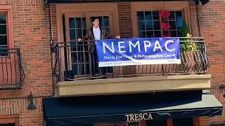 Singing from balcony in Boston to lift spirits.
