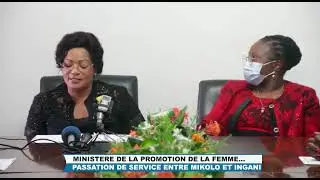 Passation de consignes entre la ministre Mikolo et In&egrave;s INGANI.