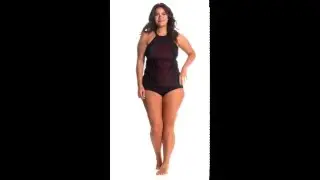 Fit4U Plus Size Boy Meets Girl High Neck Top | SwimOutlet.com