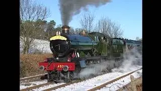Steam in the Snow - #4936 'Kinlet Hall' with superb steam and smoke effects, 30th December 2000.