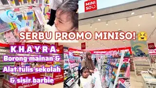 VLOG KHAYRA BORONG MAINAN STITCH | PENSIL TOPPER LUCU | SISIR BARBIE 🥳 PROMO MINISO AEON MALL JGC 😱