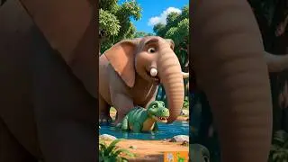 🐘Elephant saved the life of 🦕dinosaur #trending #dinosaur #funnycartoon #animation @MrBeast