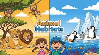 🦁🐧 Animal Habitats Song 🎵 | Fun Learning Song for Kids | Happy Tale & Tune