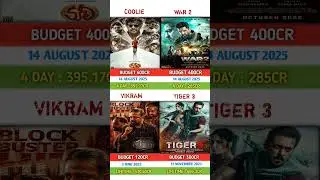 War 2 vs coolie vs vikram vs tiger 3 movei Box office collection Comprison| #coolie #war2 #vikram
