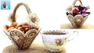 DIY Basket Made from Jute | Twine | Art and Craft Ideas