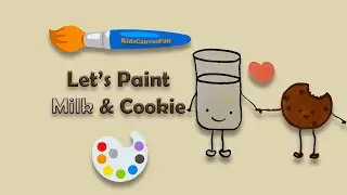 Milk and Cookie Drawing, Painting, Coloring for Kids and Toddlers | Easy to Learn