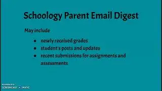 Schoology Parent Email Digest 2022