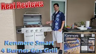 Kenmore 4 Burner Smart Gas Grill W Side Burner Unboxing, Build and Real Review