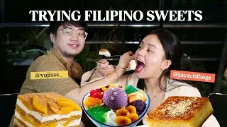 we tried classic filipino desserts (Halo-Halo, Mango Float & More) | slide the food show