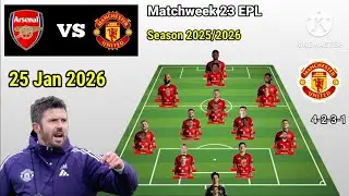 Arsenal vs Manchester United ~ Squad Depth Man United Matchweek 23 EPL 2025/2026