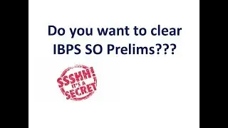 Who wants to Clear IBPS SO Prelims Exam??  I Have you EVER worked upon this Statistics?