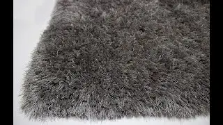 LA Rug Linens Romance Gray Grey Design Solid Shag Shaggy Area Rug Carpet Rug Bedroom Living Room