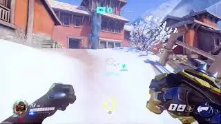 Doomfist Making Wall Art Out of Black Widow