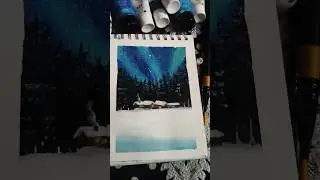 snowfall landscape drawing ❄️🌨️ final work ✨#trending #viral #snowlandscape