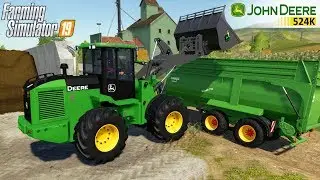 Farming Simulator 19 - JOHN DEERE 524K WHEEL LOADER Silo Loading