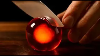 ASMR Blade vs Glowing Orbs | Lava Core Slice + Glass Fruit Satisfying Cut