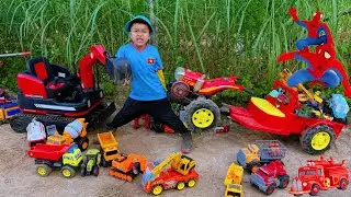 Changcady c&ugrave;ng em tu bi m&aacute;y x&uacute;c to m&aacute;y x&uacute;c nhỏ nhấc bổng xe si&ecirc;u nh&acirc;n nhện l&aacute;i xe c&ocirc;ng n&ocirc;ng, cần cẩu