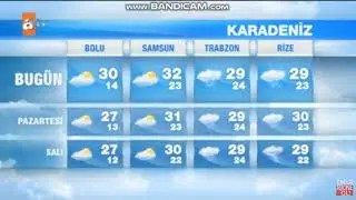 ATV - Hava Durumu Kuşağı + Sinema Jeneriği + Sponsorluk Örneği + Akıllı İşaretler Örneği (9.08.2020)