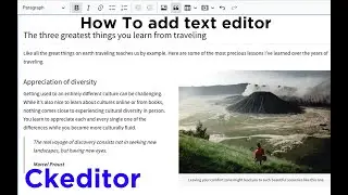 How to create a simple text Editor on your website || CKEditor Quick Start Guide