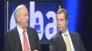 The Euro Currency Debate - UKIP Nigel Farage MEP vs 3 Eurofanatics  (Part 1 of 3)