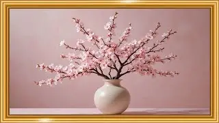 Cherry Blossoms in Vase 🌸 | Japanese Minimalist Spring Art | Framed TV Gallery