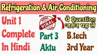 3. Refrigeration and air conditioning lectures aktu | Refrigeration and air conditioning unit 1 |