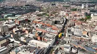 Aerial video of Primark Belfast Cityscape Northern Ireland 6 4K