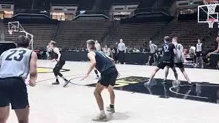 CJ Cox finishes at the rim at Purdue practice