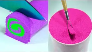 Satisfying ASMR video | Crunchy kinetic sand cutting