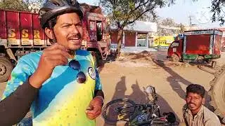 all India cycle travel man in puncture cycle