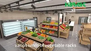 Highbright 3D Design for Canadian Client  Show you the Supermarket Shelf Area, and Chiller Area.